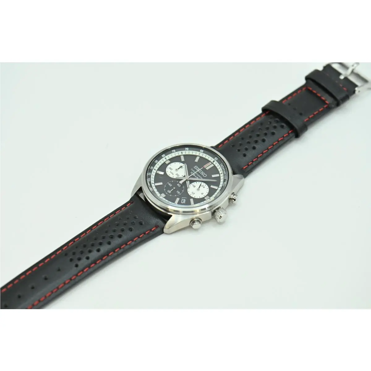 Seiko SSB429 Men`s Chronograph Black Dial Watch with Choice of Matching Strap