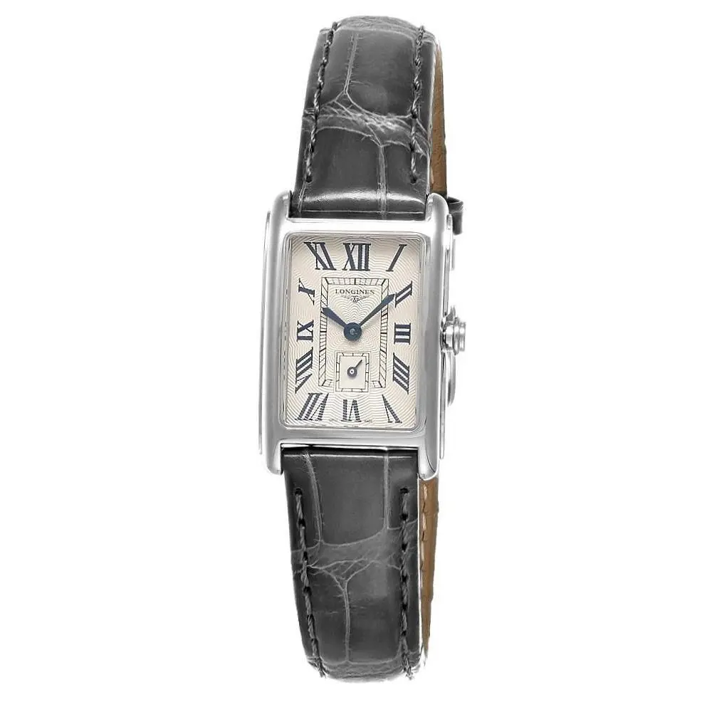 Longines Dolcevita Quartz 20mm Silver Dial Leather Women`s Watch L5.255.4.71.3