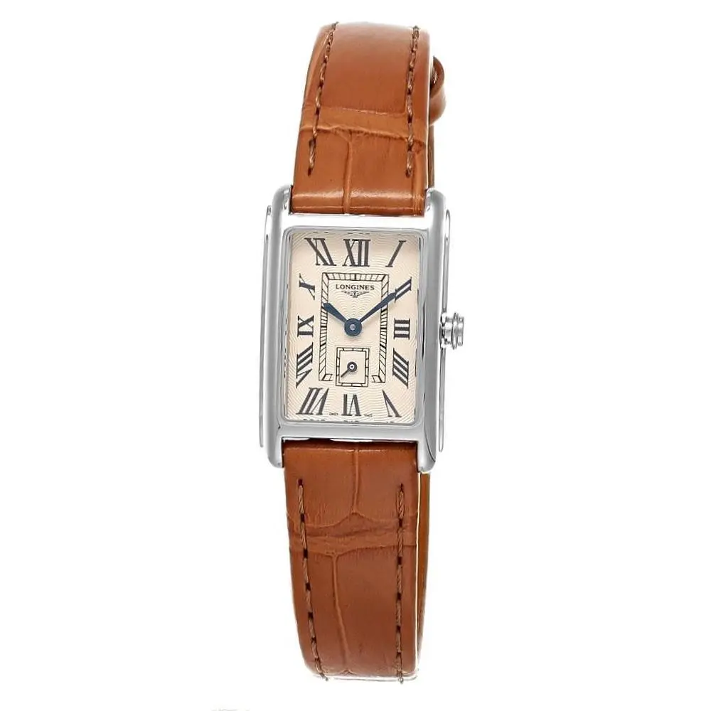 Longines Dolcevita Quartz 20mm Silver Dial Leather Women`s Watch L5.255.4.71.4