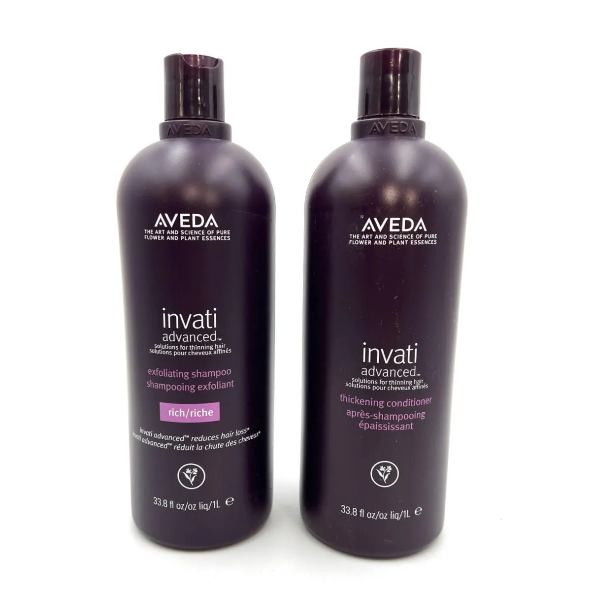 Aveda Invati Advanced Shampoo Rich Thickening Conditioner Set 33.8oz Each