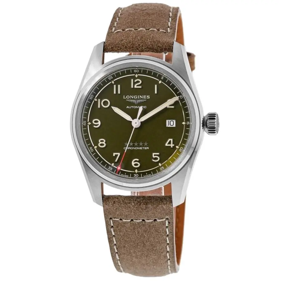 Spirit Automatic Green Dial Leather Strap Men`s Watch L3.810.4.03.2 by Longines
