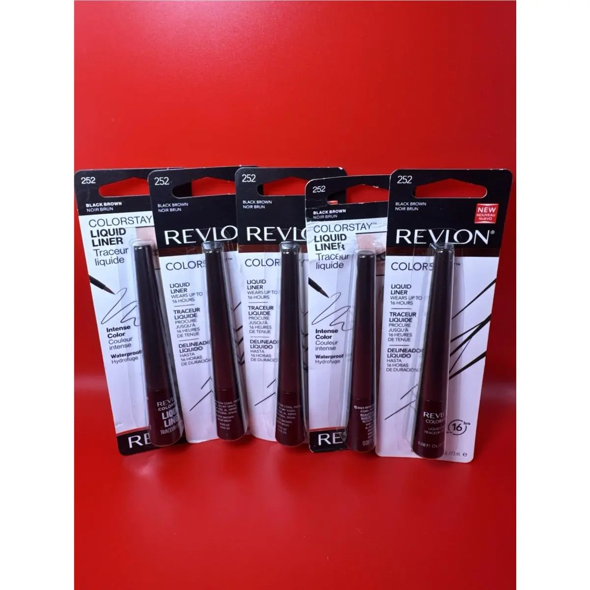 5 Pack Revlon Colorstay Waterproof Liquid Liner Black-brown 252 0.08 fl oz