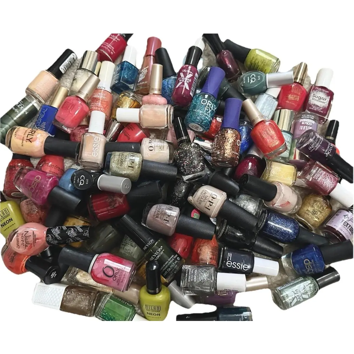 Lot of 25: Essie Opi  Sinful Orly Milani Nail Polish - NO Repeats by Revlon