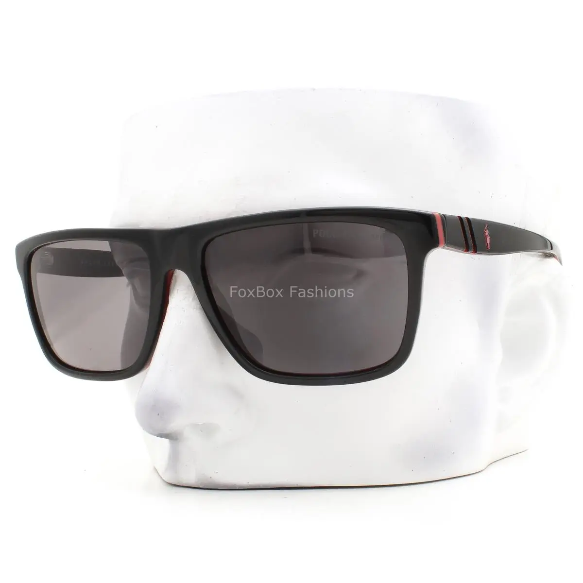 Ralph Lauren Polo Sunglasses PH4153 5668/81 Polished Black Red Polarized W/case