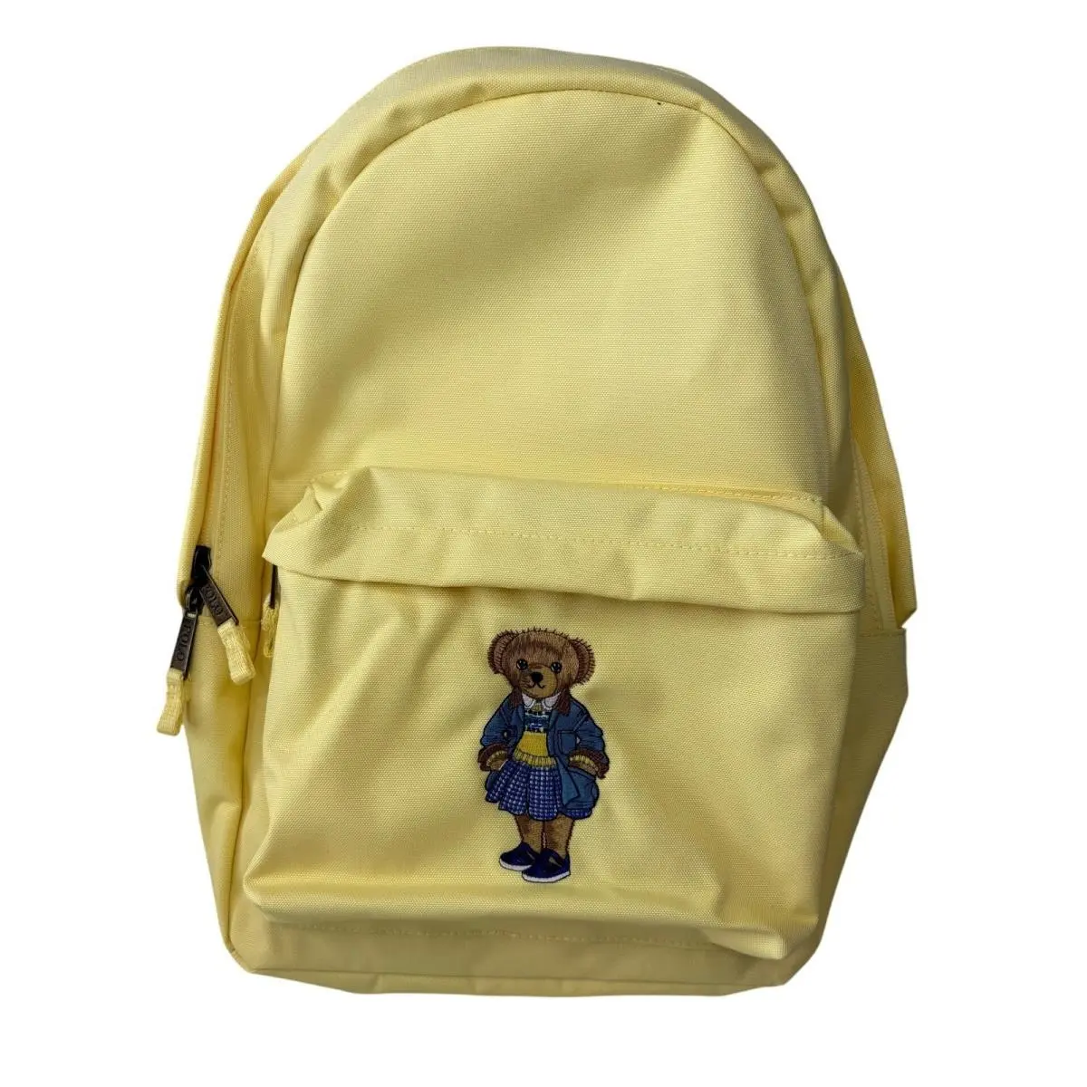 Polo Ralph Lauren Yellow Canvas Backpack Polo Bear Embroidered Bottle Holder