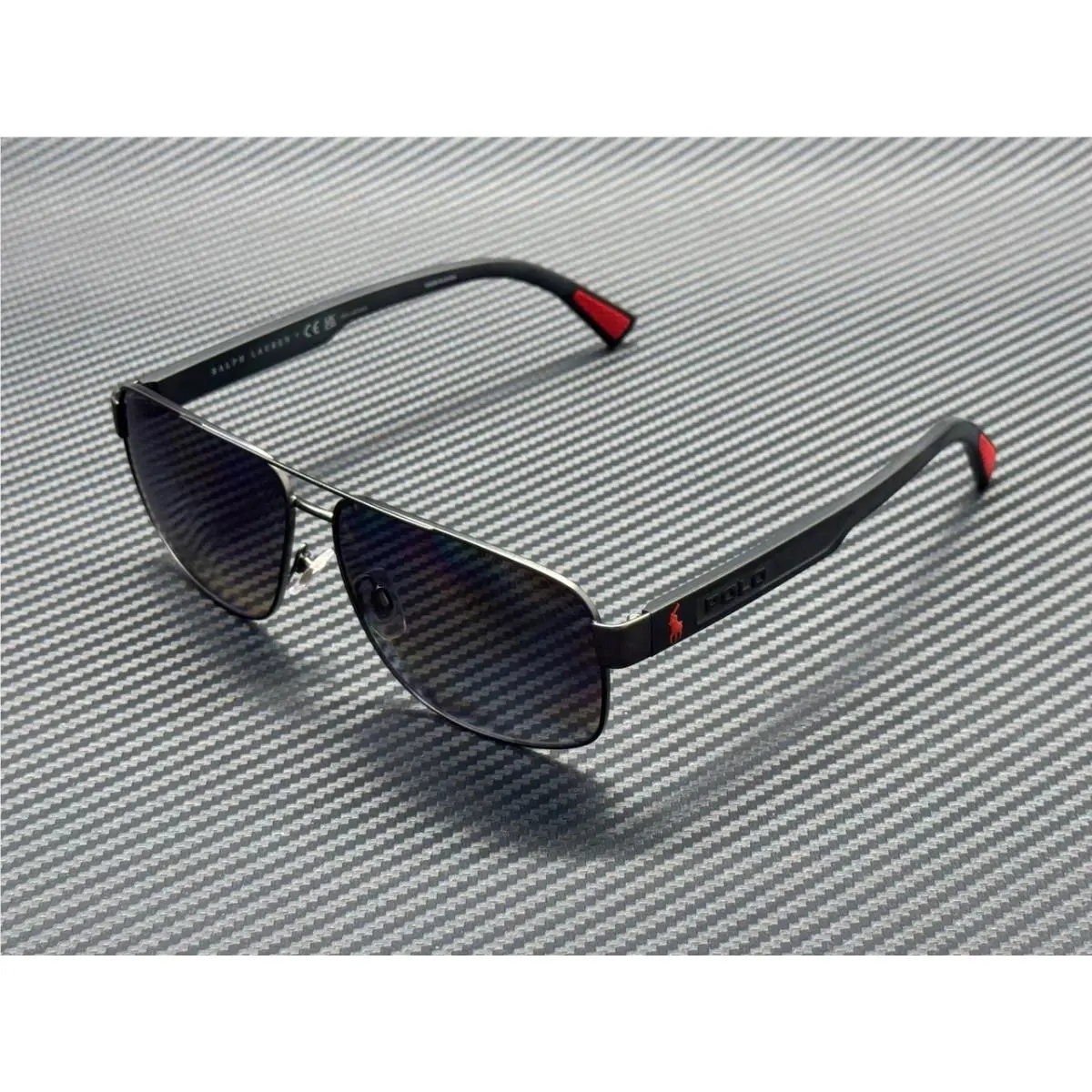 Polo Ralph Lauren PH3165 9215T3 Semishiny Gunmetal Grey Polarized Men`s 61 mm Su