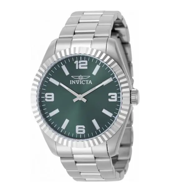 Invicta Specialty Men`s Watch Green Dial/silver Bracelet 43mm 49672