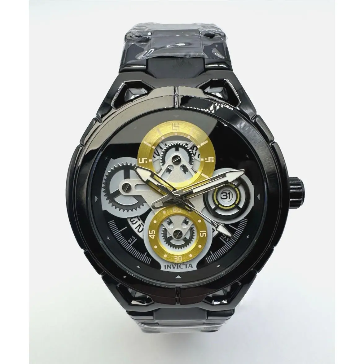 Invicta S1 Rally Model 79009 Black/yellow Japan Quartz Date 44mm