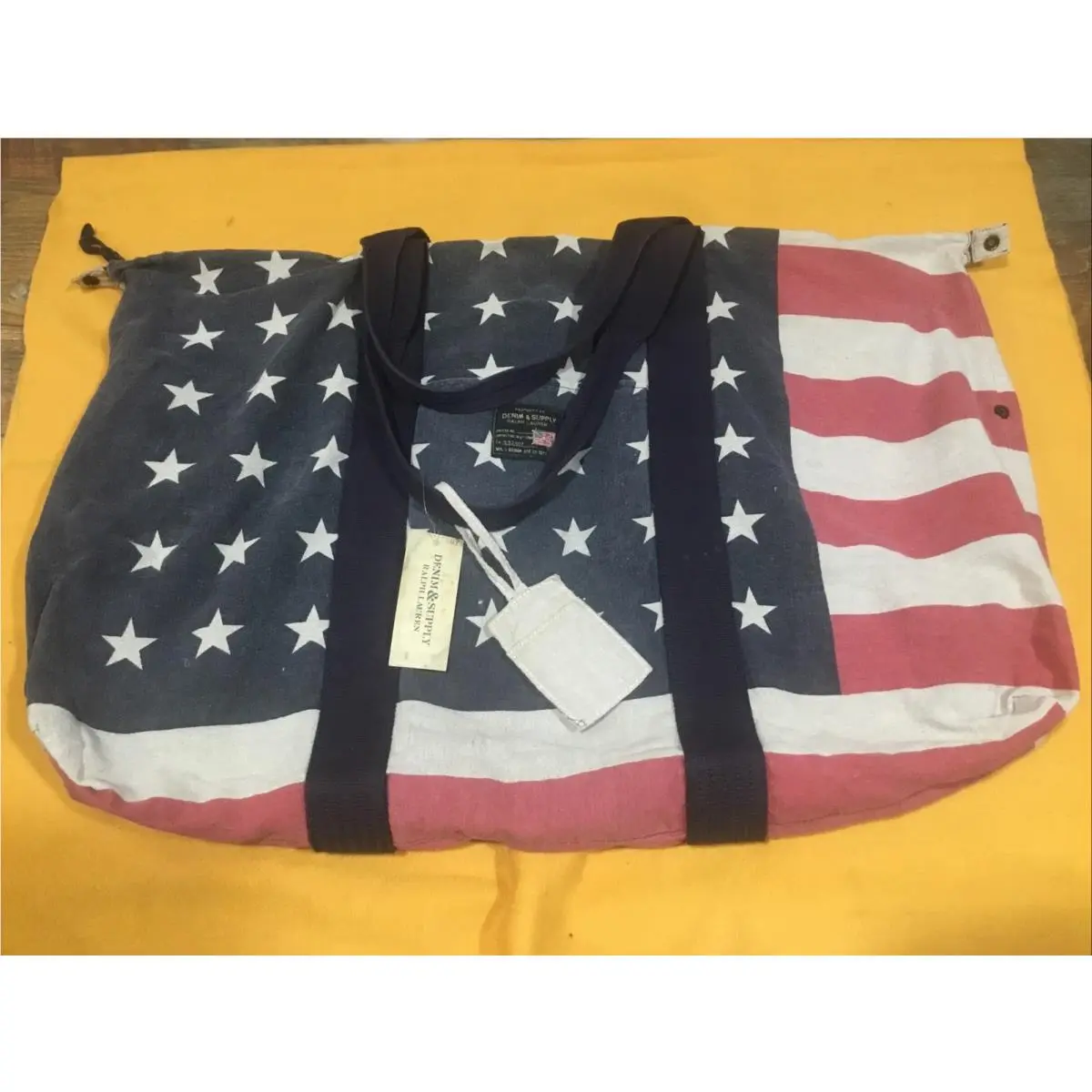 Large Denim Supply Ralph Lauren American Flag Travel Duffle Bag Patriotic NW Tag