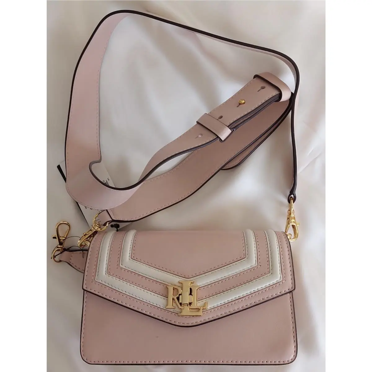 Lauren Ralph Lauren Tayler Nappa Leather Small Crossbody Bag Light Pink