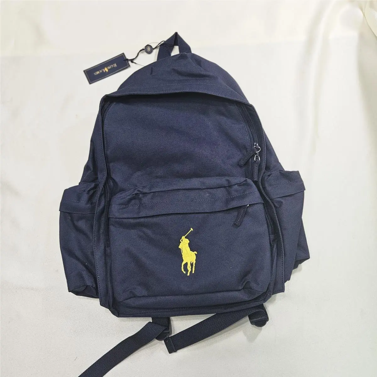 Polo Ralph Lauren Canvas Backpack Navy- Large Yellow Pony