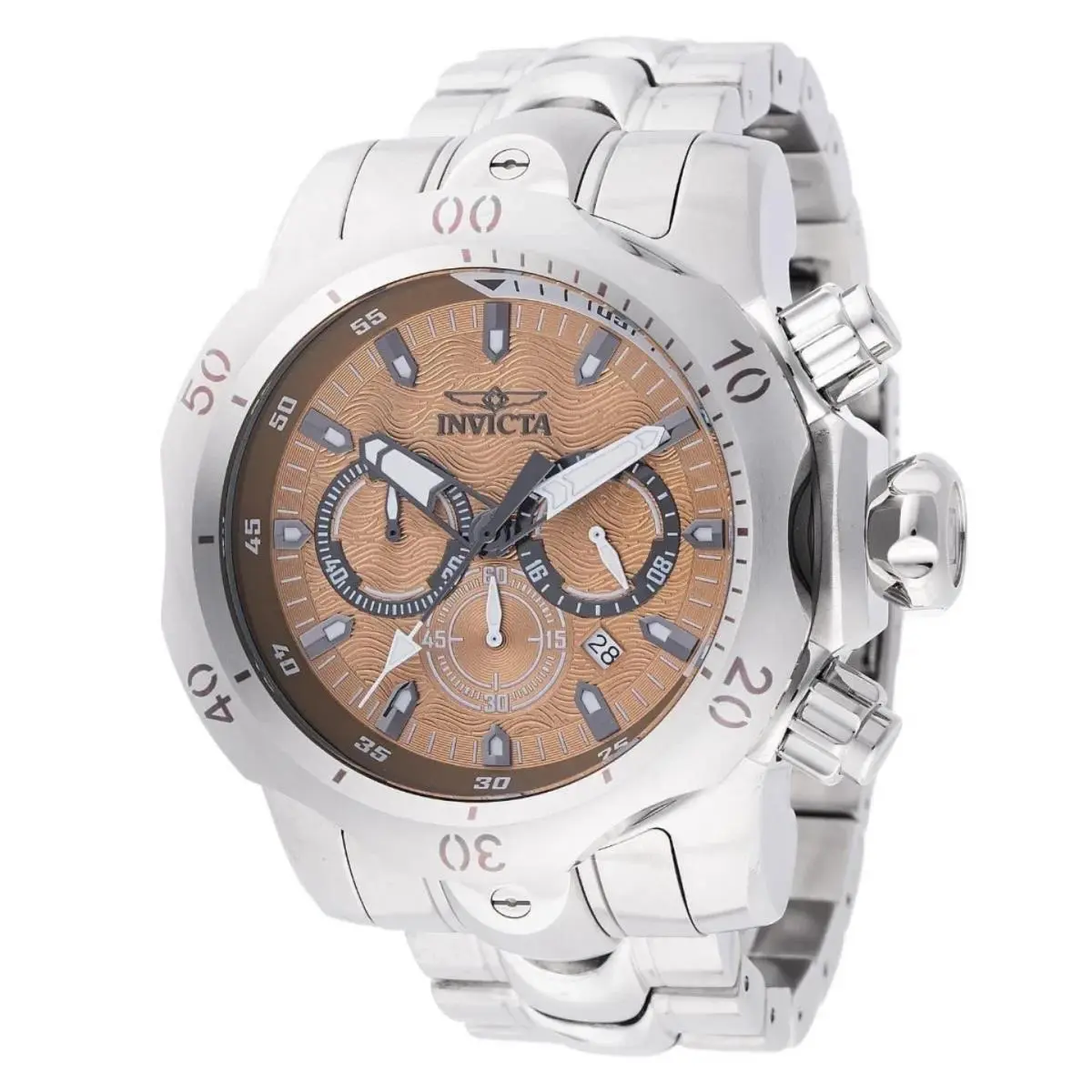 Invicta Venom Mutant 53.7mm Men`s Watch Quartz Chrono 47908 Silver Khaki