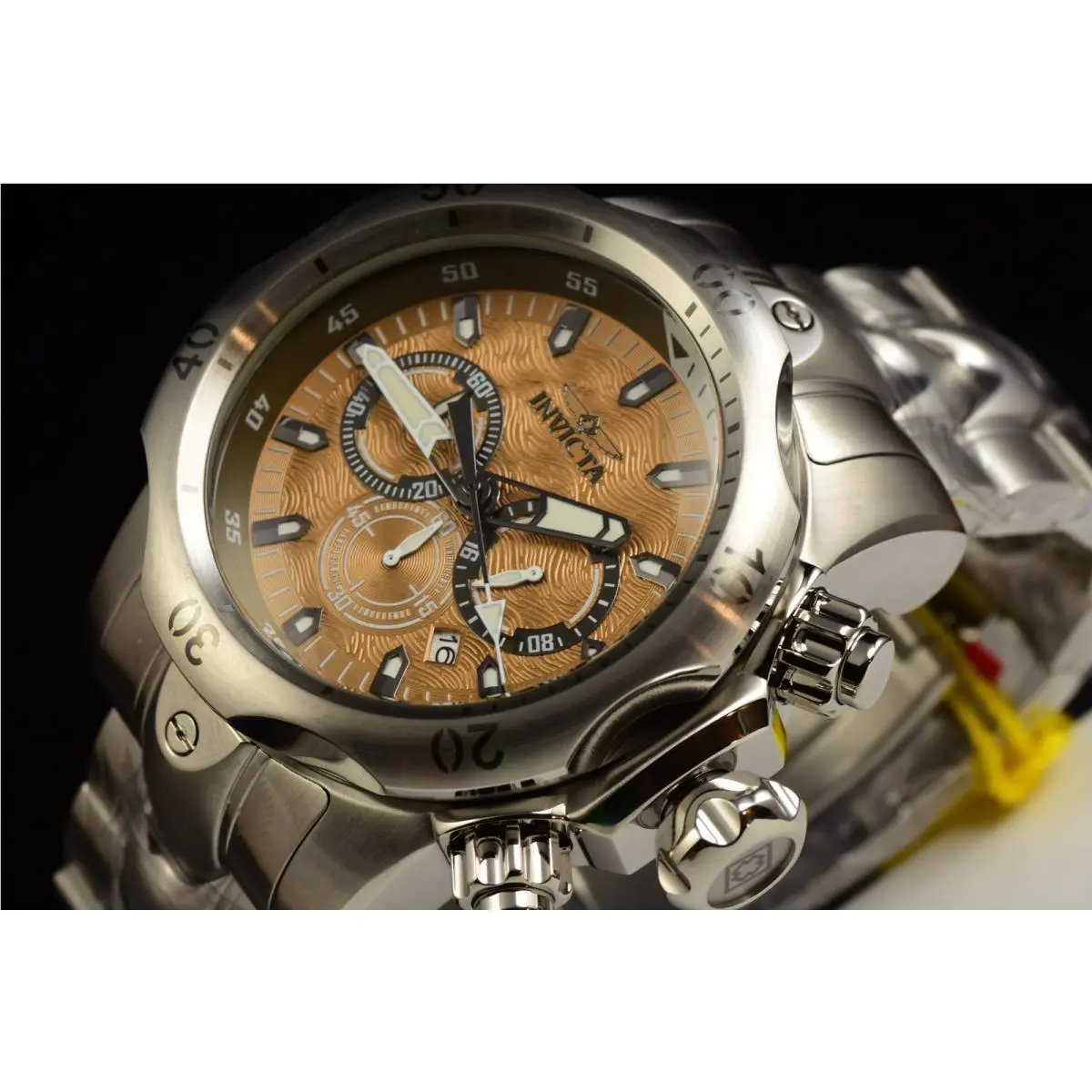 Men`s Venom Mutant 53.7mm Chronograph Khaki Dial Steel Tone Watch by Invicta
