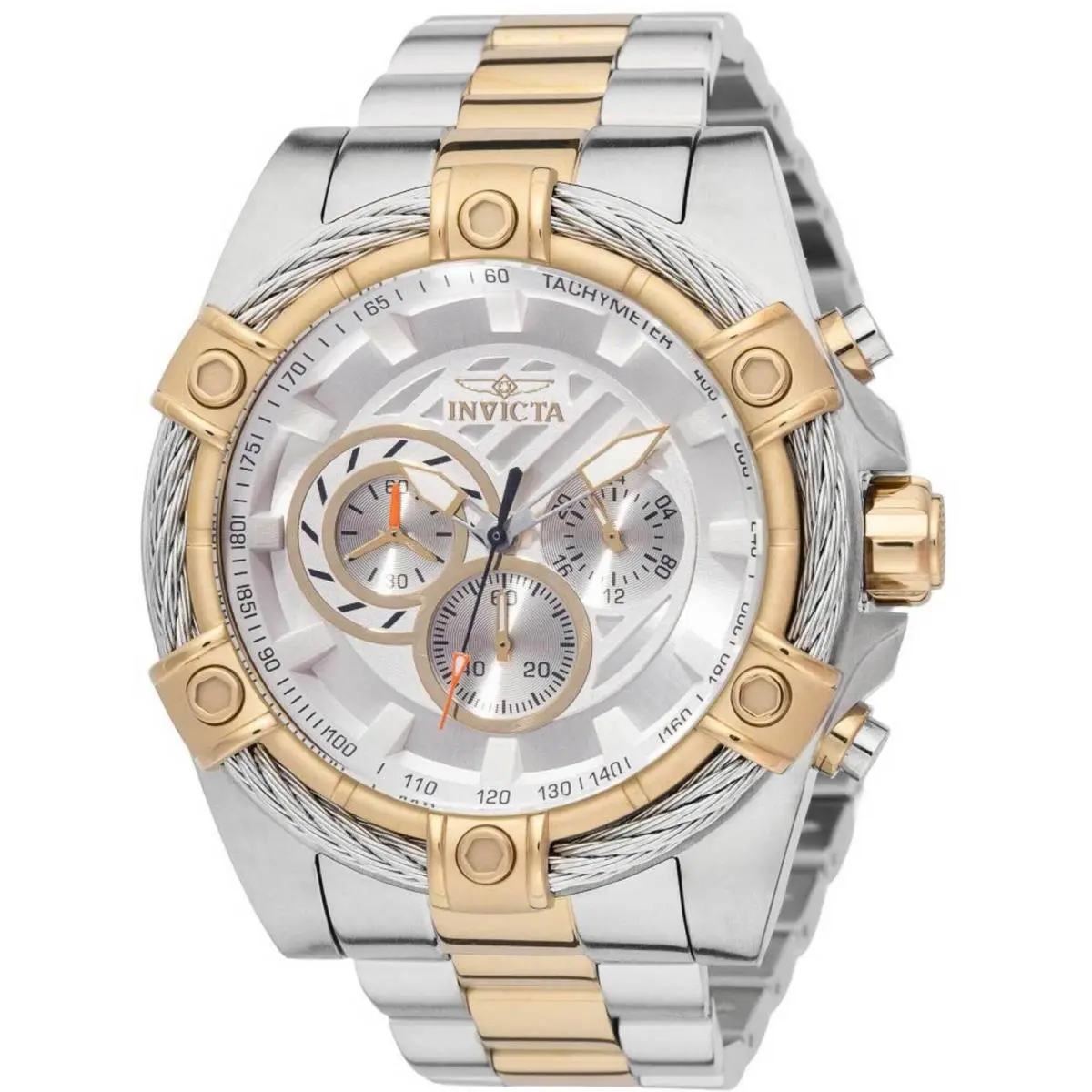 Men`s Watch Bolt Quartz Chronograph Silver Tone Dial Bracelet 49746 by Invicta