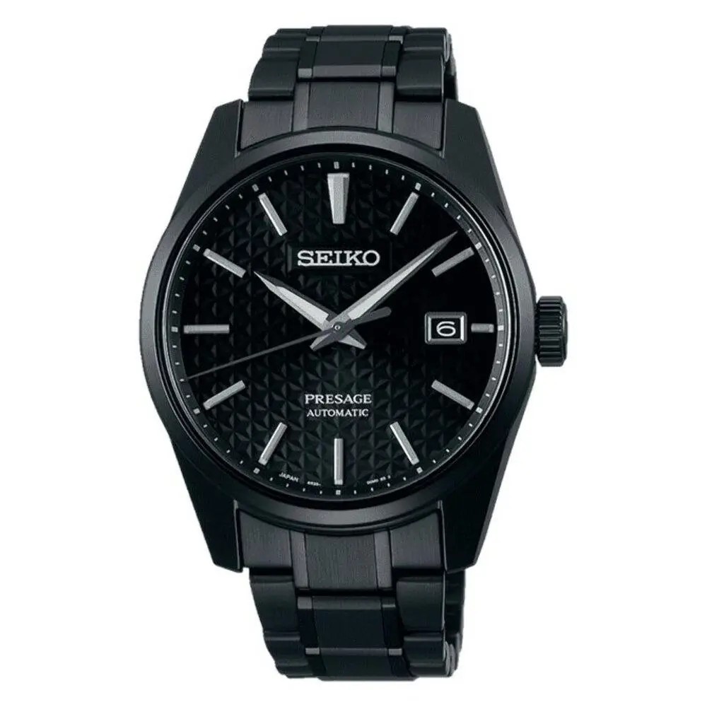 Seiko Presage SPB229J1 SPB229 All Black Sharp Edged Men`s Watch