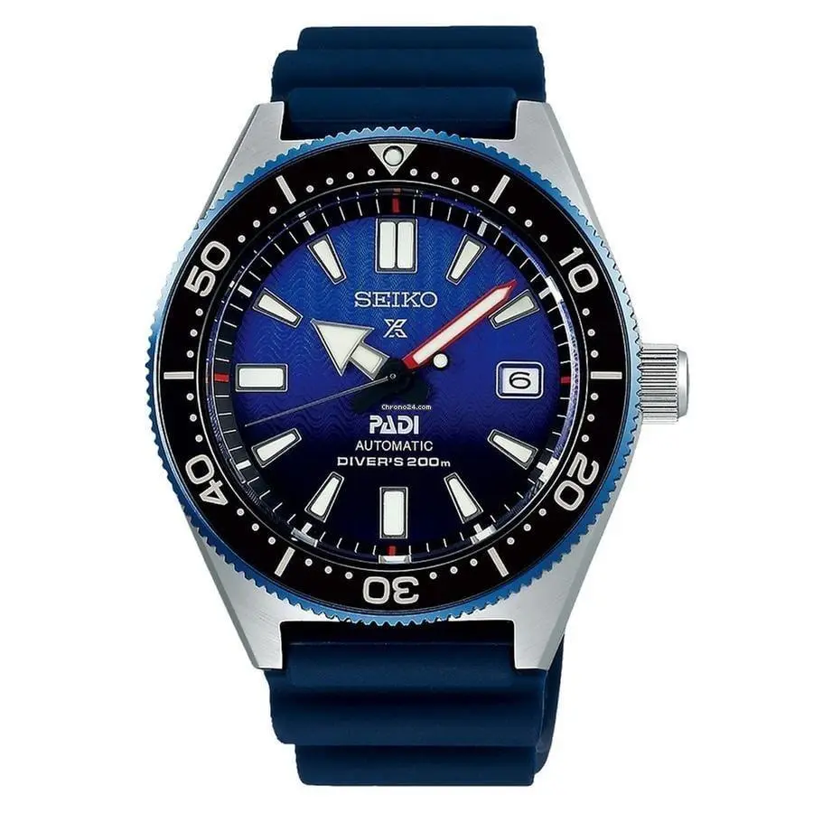 Seiko Prospex Padi 42.6mm Blue Dial Rubber Band Watch SPB071
