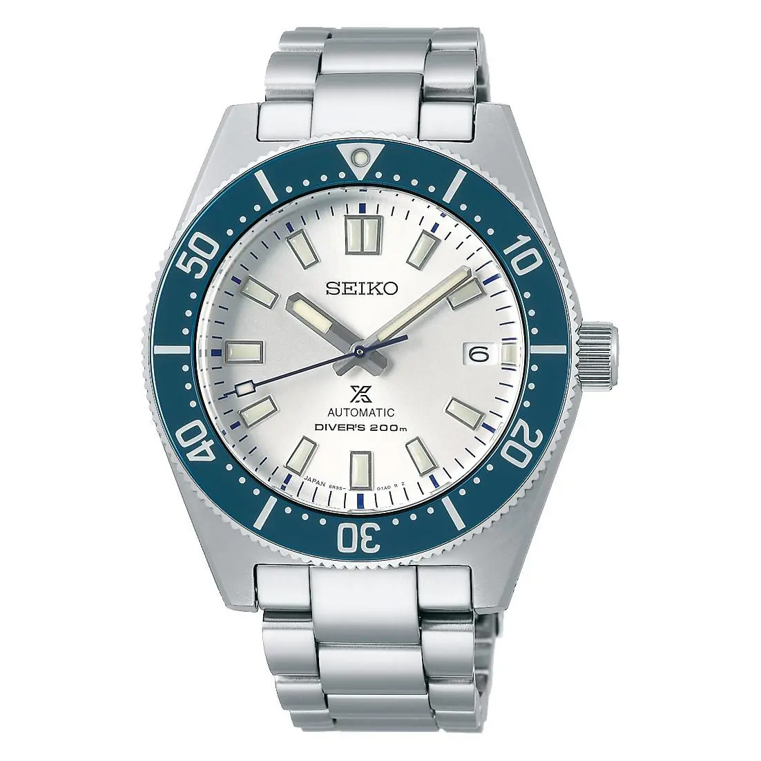 Seiko Prospex Men`s Watch White Dial with Silver Bracelet SPB213J1