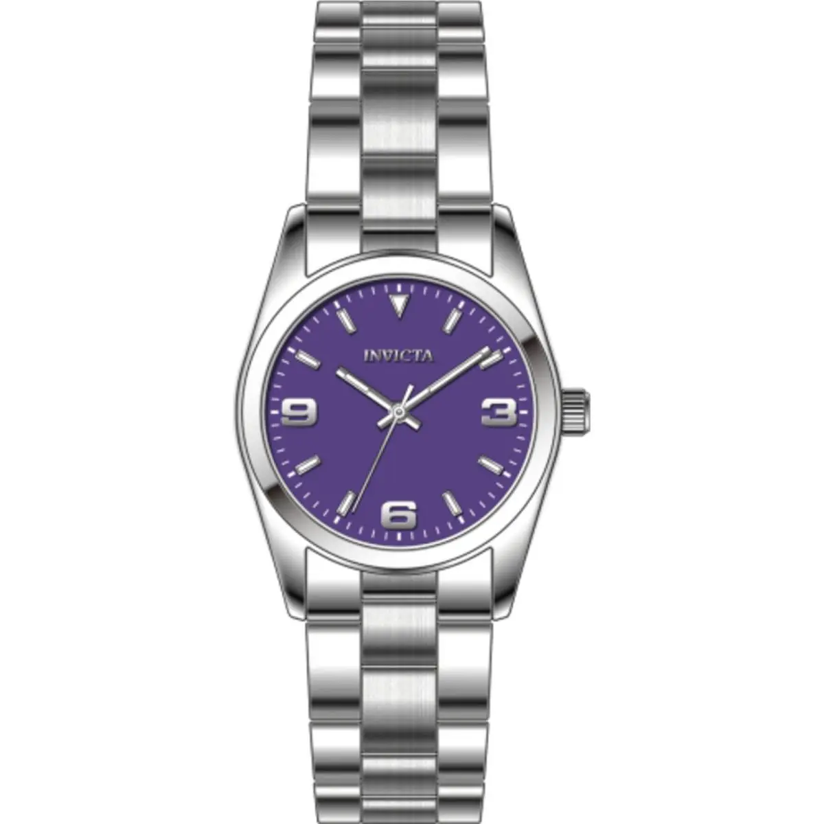 Invicta Women`s Watch Celestial Quartz Purple Dial Silver Steel Bracelet 69187 - Dial: Purple, Band: Silver