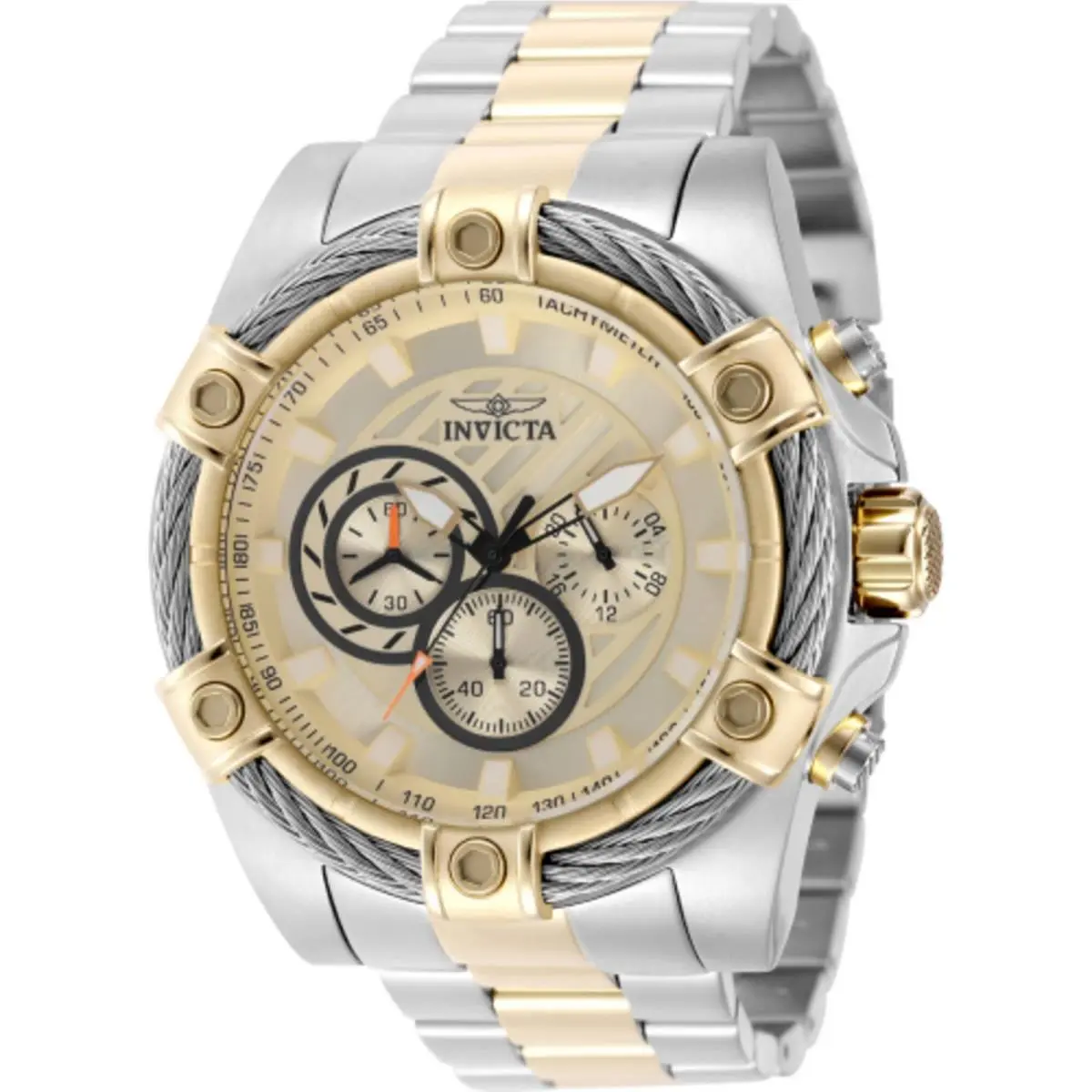 Men`s Watch Bolt Quartz Chronograph Gold Tone Dial Bracelet 49747 by Invicta