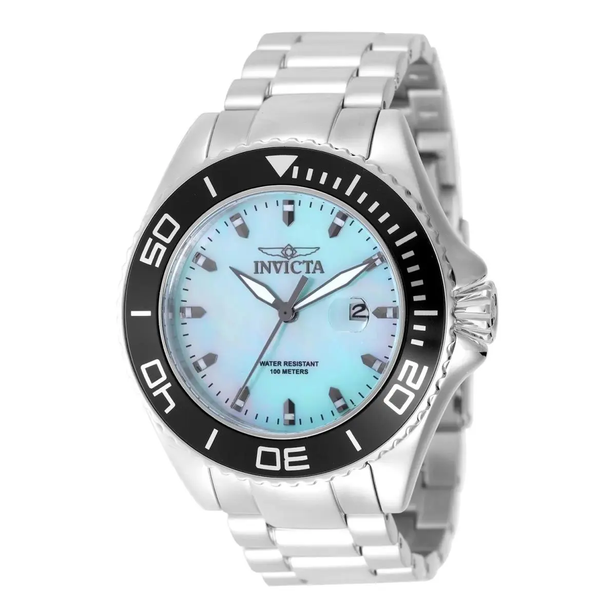 Invicta 49642 Quartz Watch Light Blue Dial Stainless Steel 48mm Men