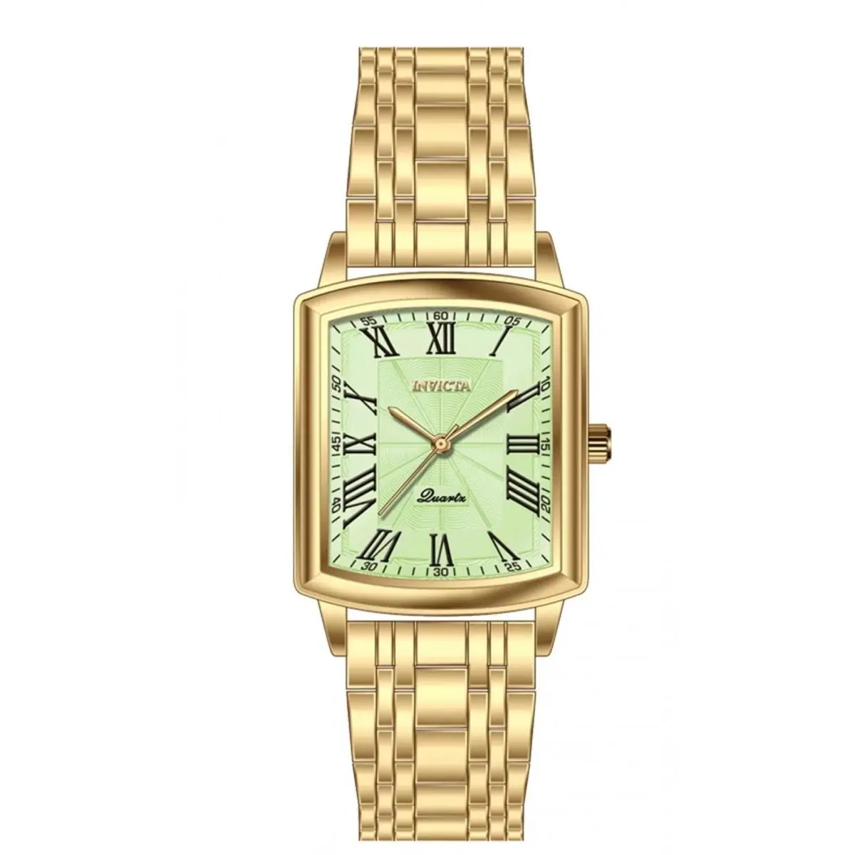 Invicta 69156 Quartz Watch Green Dial Stainless Steel 25mm Women - Dial: Green, Band: Gold