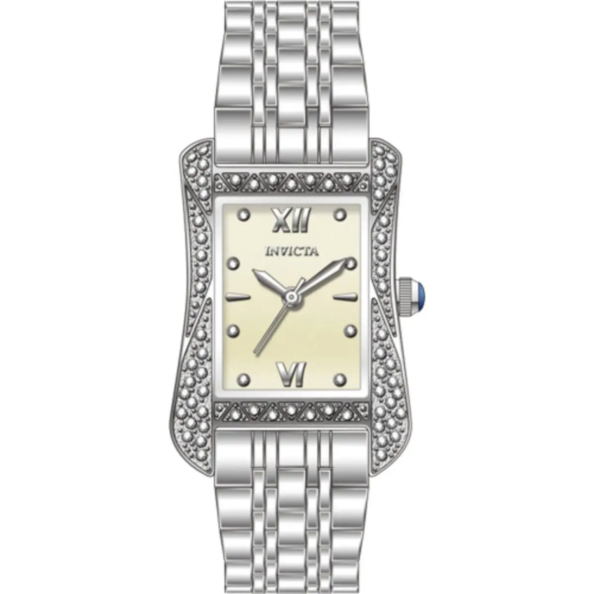 Invicta Women`s Watch Wildflower Quartz Beige Dial Silver Steel Bracelet 69279