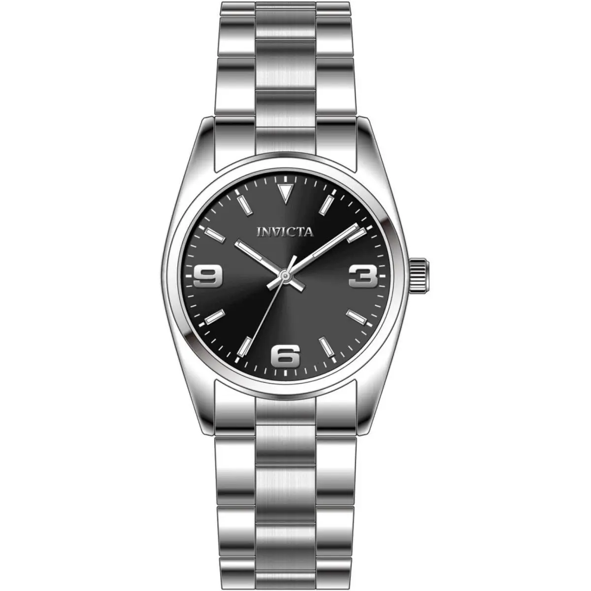 Invicta Men`s Watch Celestial Quartz Black Dial Stainless Steel Bracelet 69179 - Dial: Black, Band: Silver