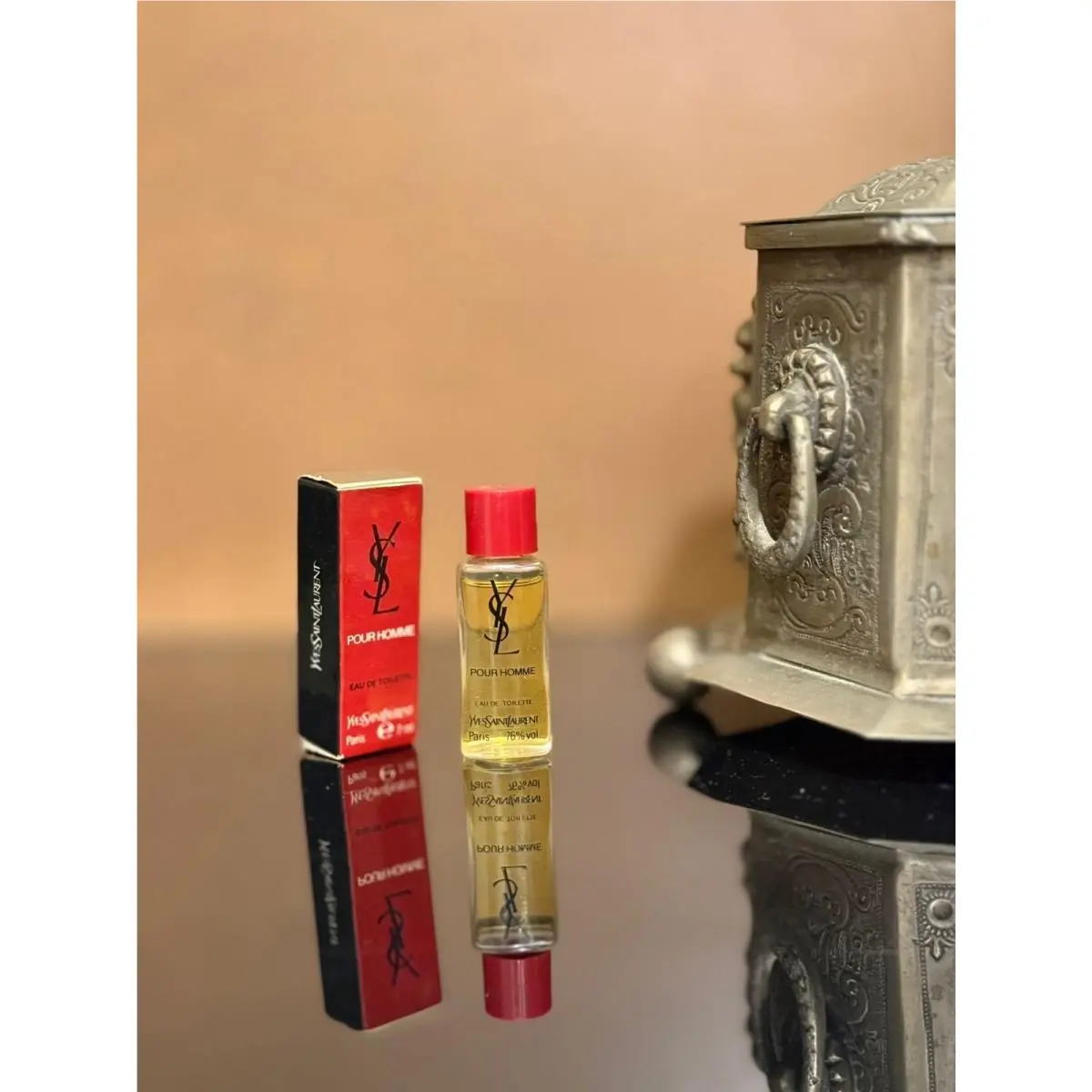 Vintage 1970s  Pour Homme Mini Edt 7 ml 0.23 oz Splash Htf by Yves Saint Laurent