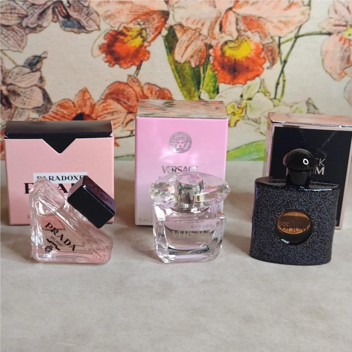 Yves Saint Laurent Lot x3 Perfume Splash Ysl Black Opium + Prada Paradoxe + Versace Bright Crystal