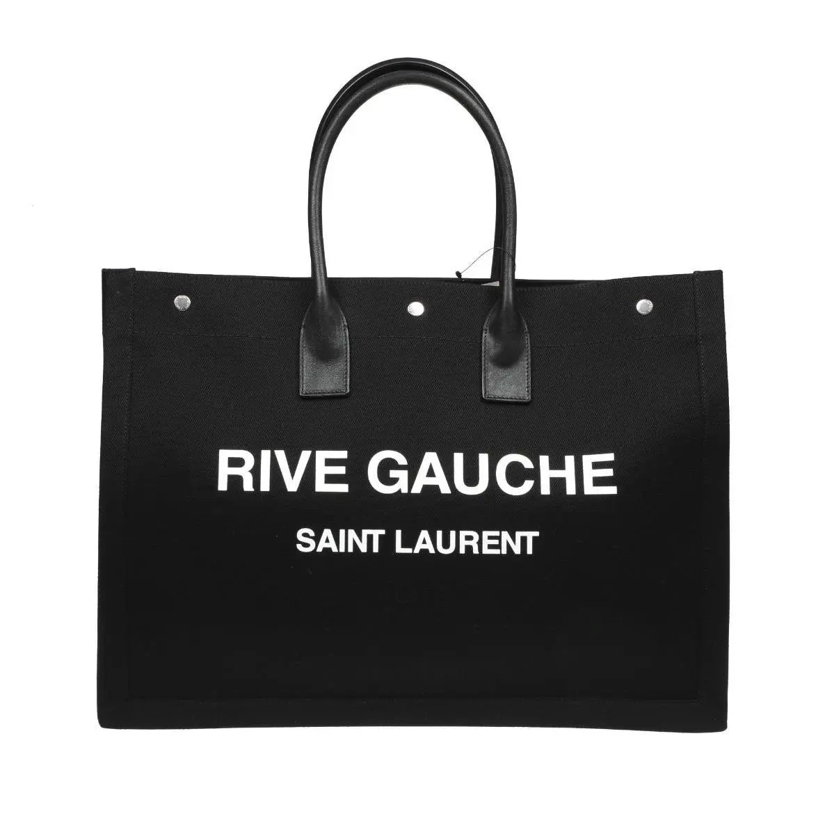 Ysl Saint Laurent Black Canvas Logo Hobo Beach Bag Handbag