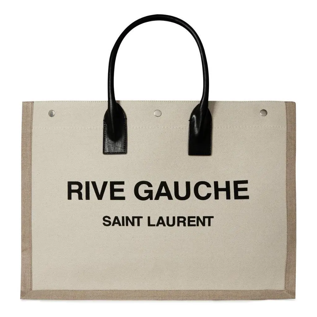 Ysl Saint Laurent Rive Gauche Canvas Tote Bag Handbag