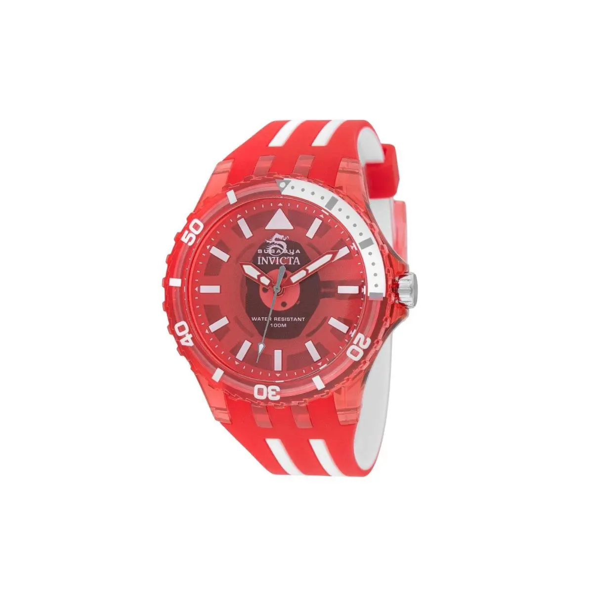 Invicta Subaqua Red Dial Quartz Silicone Strap Watch