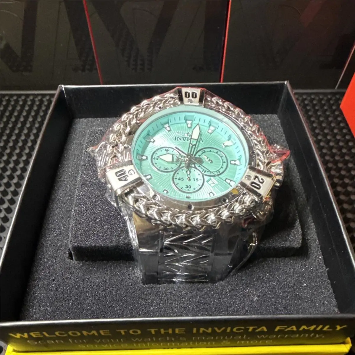 Invicta Bolt Hercules Mens 54mm Silver Tone Bracelet Chrono Watch 48154