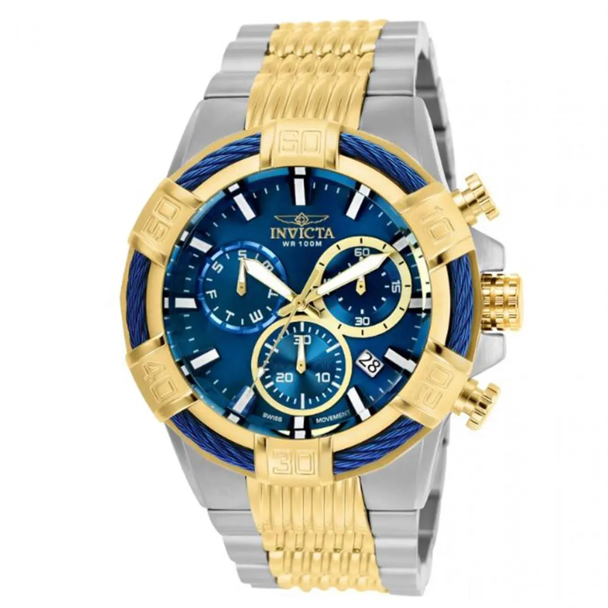 Men`s Bolt Quartz Stainless-steel Strap Two Tone 30 Casual Watch Mode by Invicta