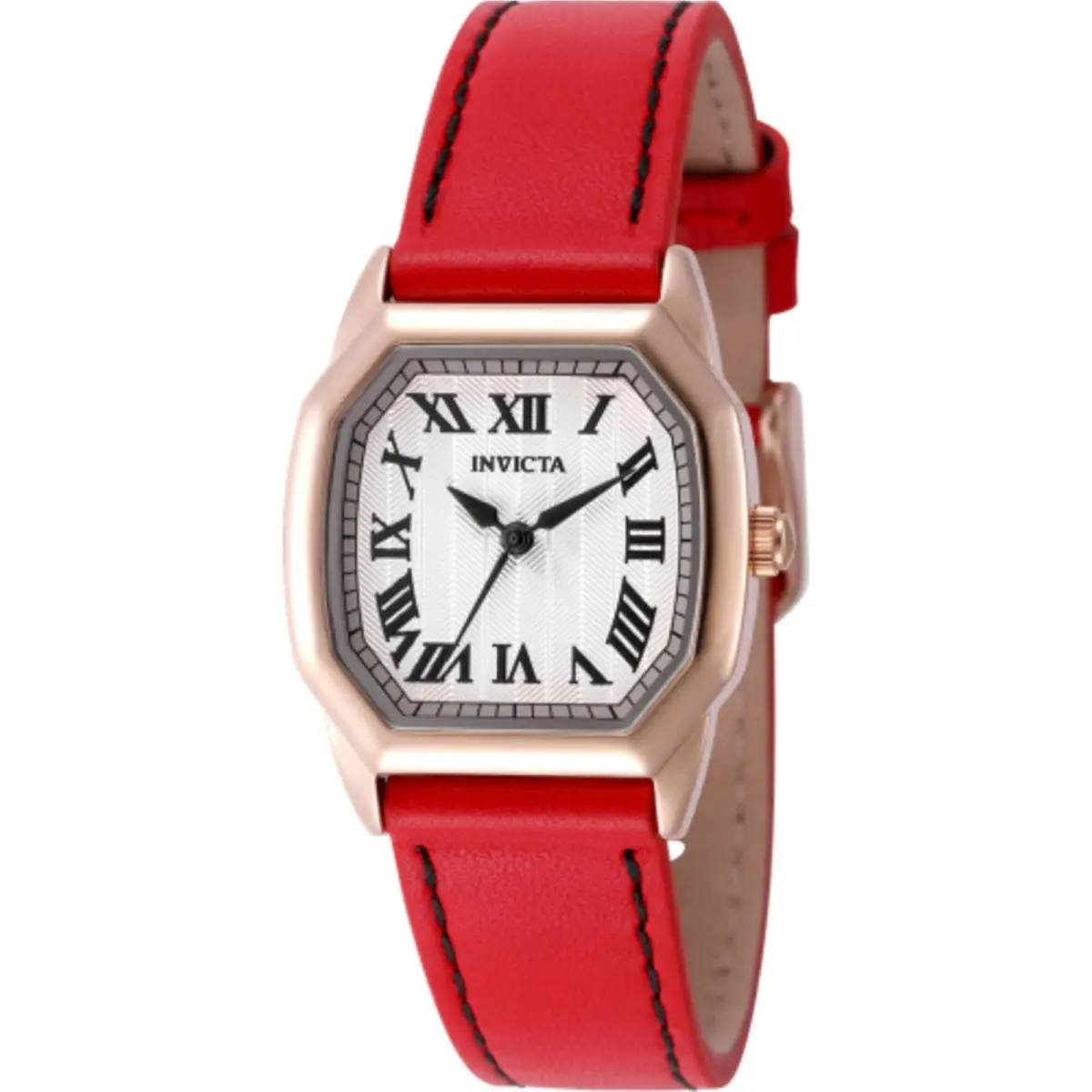 Invicta Women`s Watch Wildflower Quartz Silver Dial Red Leather Strap 50590