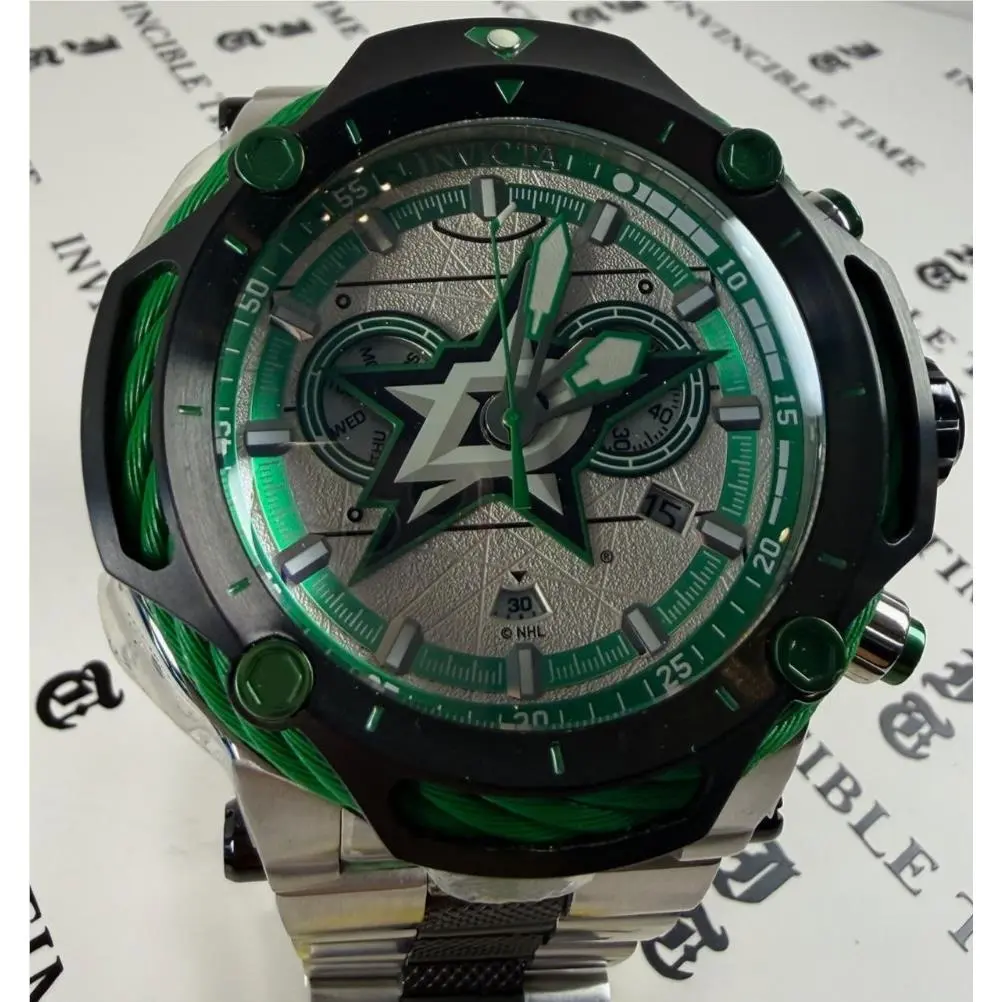 Invicta Nhl Dallas Stars Bolt Swiss Ronda Z60 FE Caliber Men`s Watch 60mm 42197