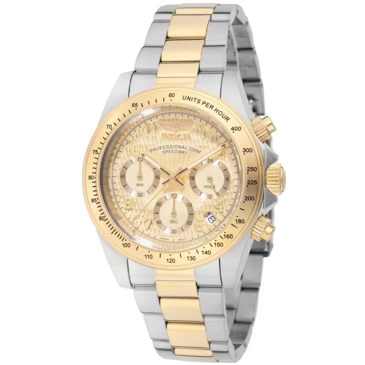 Men`s Watch Speedway Quartz Gold Tone Dial Two Tone Bracelet 49908 by Invicta