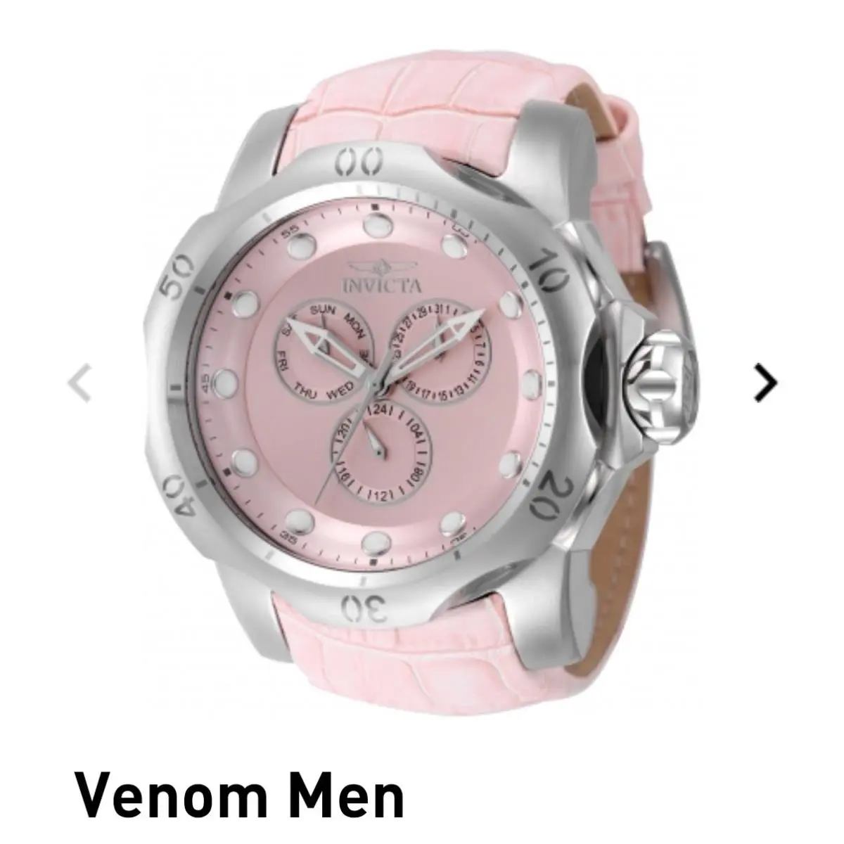 Invicta - Venom - Pink Dial - Multifunction - Pink Leather - Quartz - Mens Watch