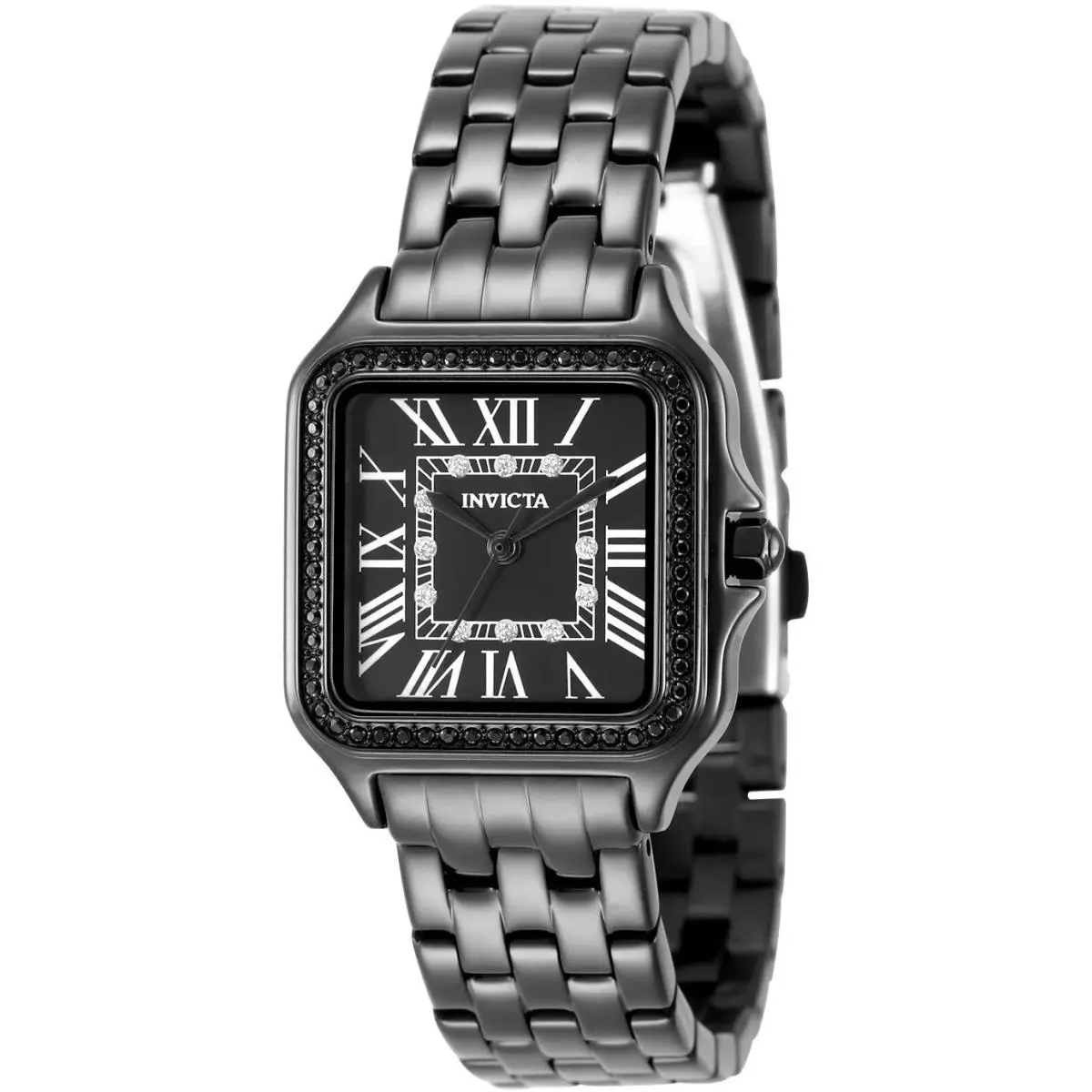 Invicta 50581 Quartz Watch Black Dial Stainless Steel 28mm Women