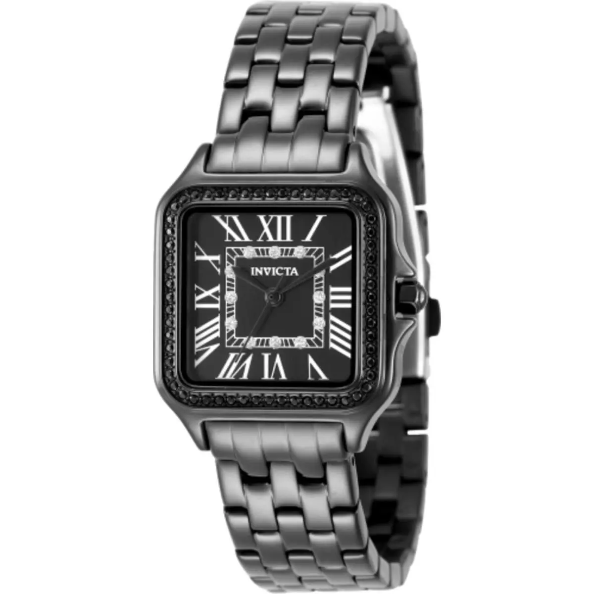 Women`s Watch Angel Quartz Black Dial Stainless Steel Bracelet 50581 by Invicta