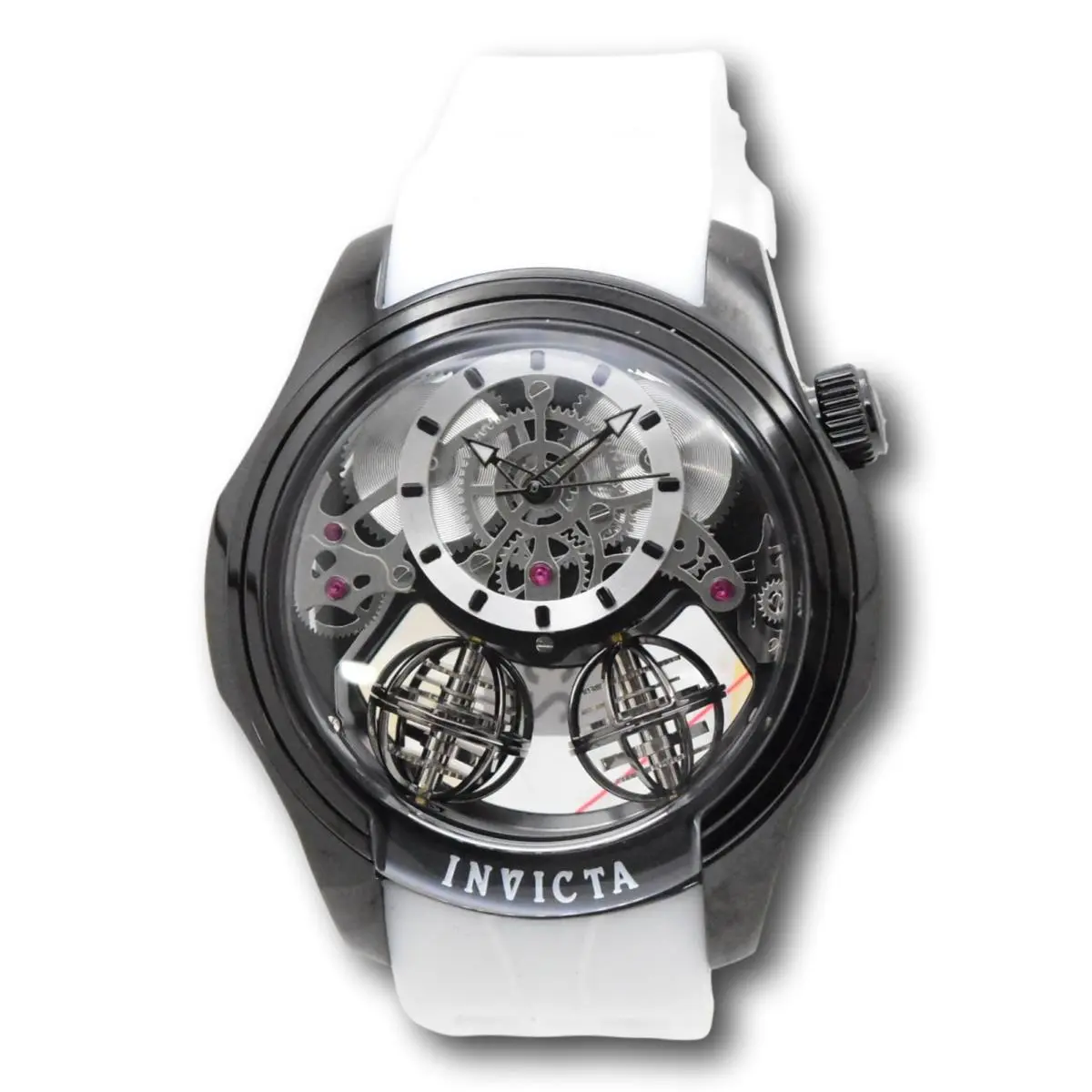 Invicta Specialty Twin-axis Men`s 46mm Quartz Watch White Skeleton Dial 50577