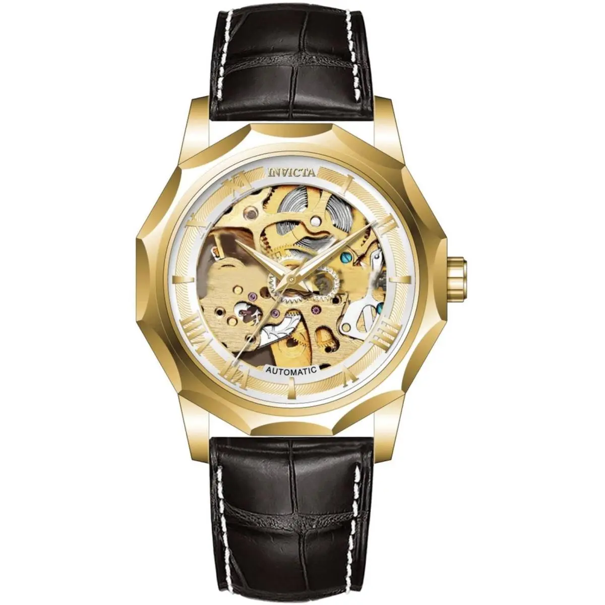 Invicta Objet D Art 69124 Men`s Automatic Stainless Steel Watch 42mm Gold