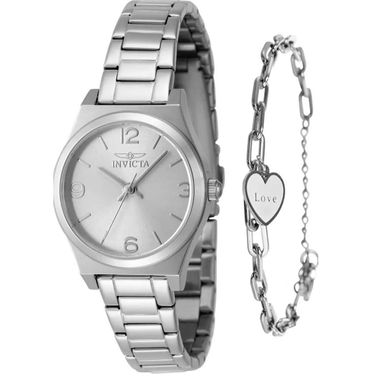 Women`s 48246 Angel Quartz 3 Hand Silver Dial Watch by Invicta