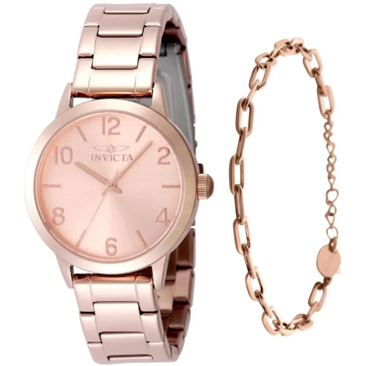 Women`s Watch Wildflower Quartz Rose Gold Dial Steel Bracelet 49087 by Invicta
