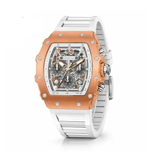 Invicta Racing Rose` All Day Nitro Gen Chronograph Watch Rose Gold White 43mm