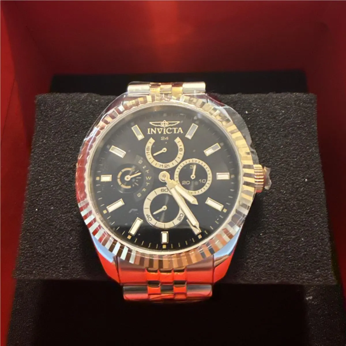 Invicta Specialty Wharton Men`s Watch 43mm Green Brass Dial Day Date Calendar
