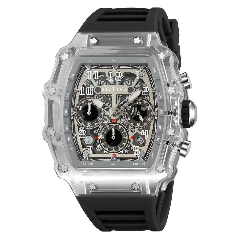 Activa Fury x Invicta 44.3mm Men`s Watch Black Clear Skeleton Dial ACW2305-005