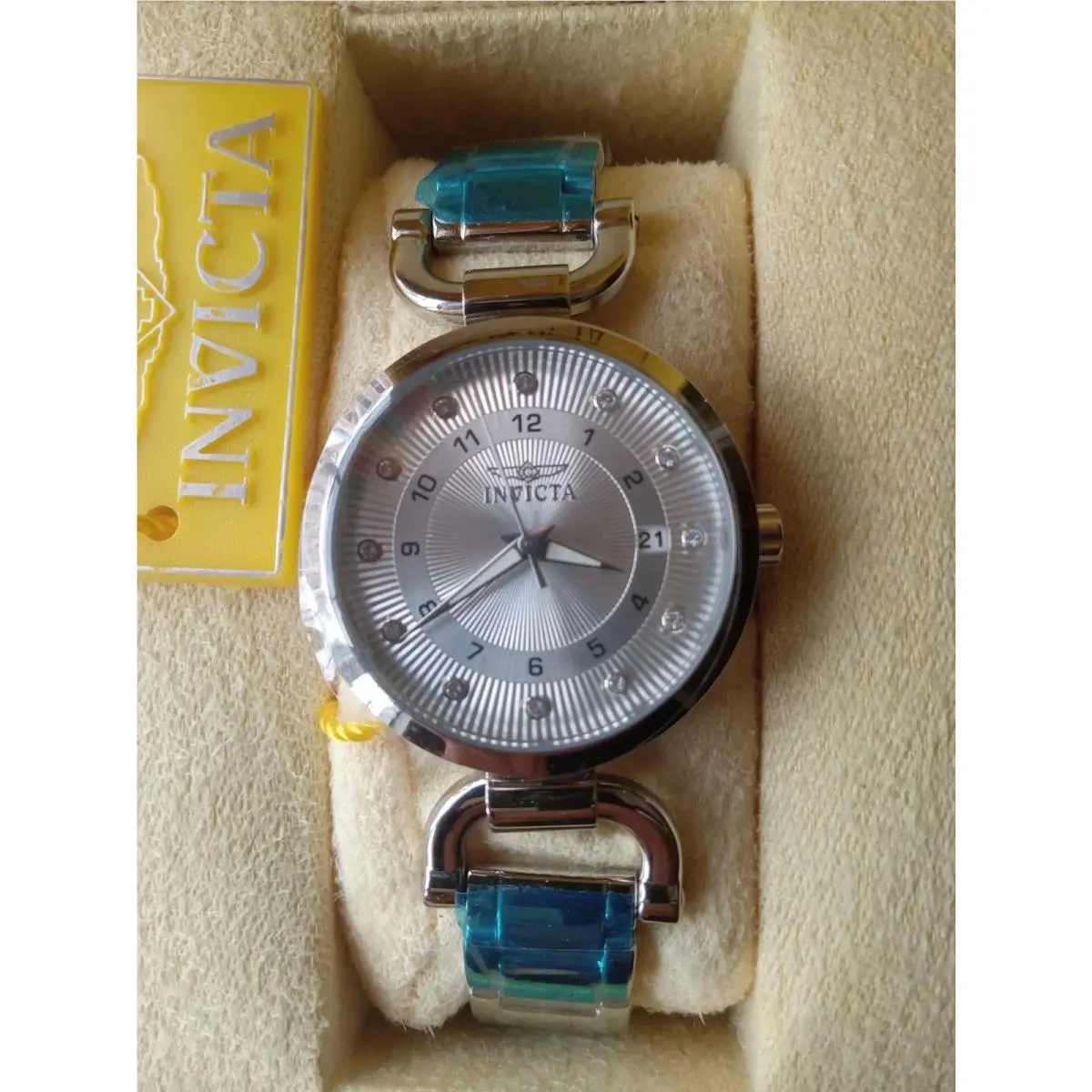 Invicta - Angel Stainless Steel Rhinestone Tritnite Quartz Watch 16223