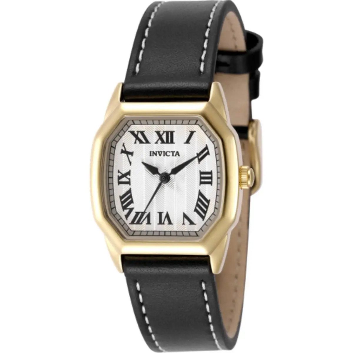 Invicta Women`s Watch Wildflower Quartz Silver Dial Black Leather Strap 50589