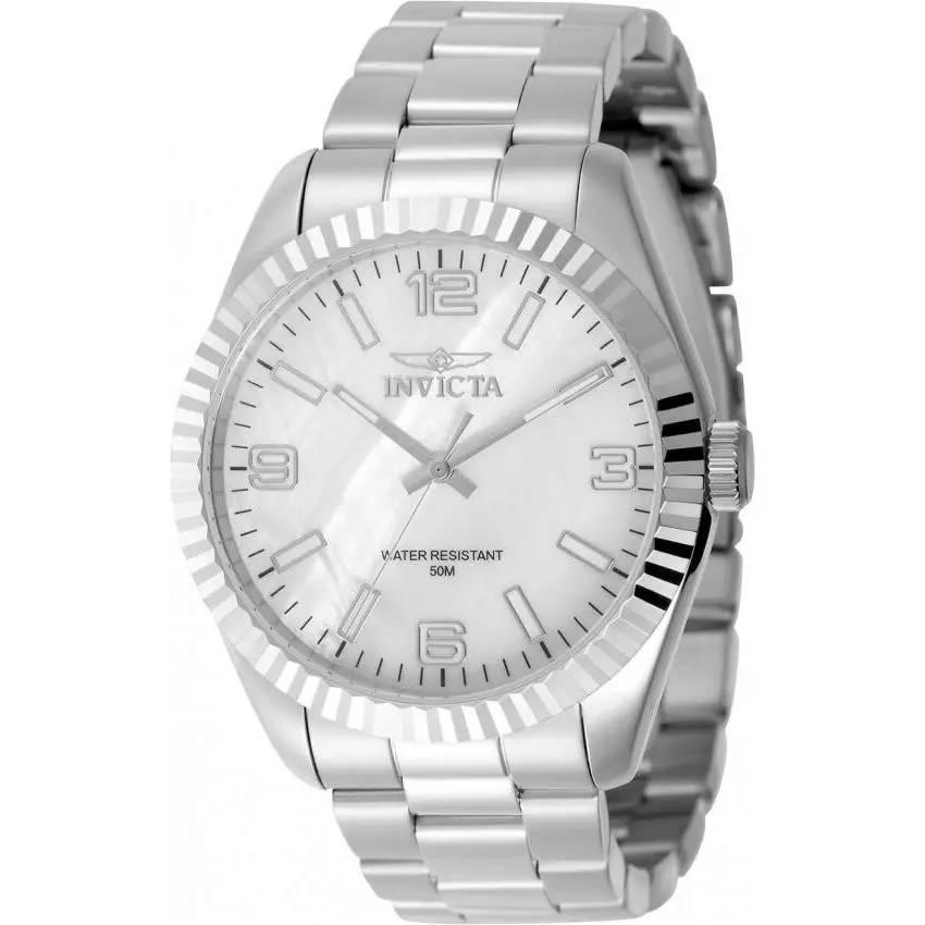 Specialty White Dial Quartz Stainless Steel Watch by Invicta
